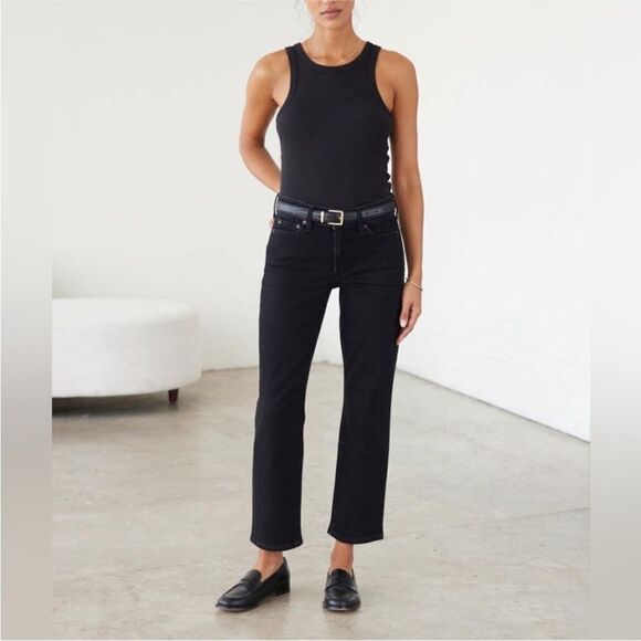 AYR The Frenchie Black Mid Rise Crop Jeans - Picture 6 of 12